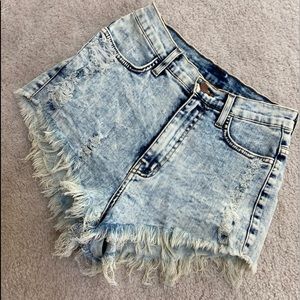 high waist denim shorts